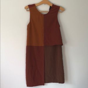 (Zara) colorblock special edition brown shirt